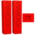 Produktbild: Schwarzkopf Igora Royal 2 x 60 ml 9-48 extra hellblond beige rot Haarfarbe Creme