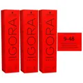Produktbild: Schwarzkopf Igora Royal 3 x 60 ml 9-48 extra hellblond beige rot Haarfarbe Creme