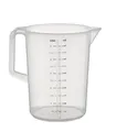 Produktbild: APS Messbecher 5 Liter, Ø 20,5 x H: 25,5 cm, Kunststoffbecher mit geprägter Maßskalierung außen, geschlossener Griff, 1- und ml-Liter- Einteilung, spülmaschinengeeignet
