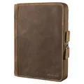 Produktbild: STILORD 'Ferris' Vintage Leder Dokumentenmappe - Perfekt für Arbeit, Büro & Meetings - Konferenzmappe XL für 13,3 Zoll MacBook, Farbe:mittel - braun