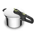 Produktbild: Tefal Secure Trendy Schnellkochtopf induktion 6l, 2-Stufen-Garregler: Intensivstufe 117°C, Schonstufe 112°C, Induktions-Kapselboden, für alle Herdarten, Edelstahl/Schwarz/Grün, P2580703