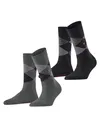 Produktbild: Burlington Damen Socken Everyday Argyle W So Baumwolle gemustert 2 Paar, Grau Light Grey Melange 3390, 36-41