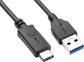 Produktbild: Goobay - USB-C auf USB-A Kabel, 1 m, schwarz, 15 W, 3 A, 5 Gbit/s, USB 3.0
