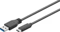 Produktbild: USB 3.0 Kabel A Stecker C Stecker schwarz - Länge: 1,0 m