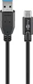 Produktbild: Goobay USB-C™ auf USB A 3.0 Kabel, schwarz, 1 m - USB 3.0-St. (Typ A) > USB-C™-S
