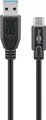 Produktbild: Goobay® USB-C™-auf-USB-A-Kabel, 1 m, schwarz 15 W, 3 A, 5 Gbit/s, USB 3.0