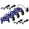 Produktbild: 4 ORIGINAL NINTENDO GAMECUBE CONTROLLER LILA PURPLE + 4 VERLÄNGERUNGEN