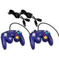 Produktbild: 2 original Nintendo Gamecube Controller Lila Purple + 2 Controller Verlängerunge