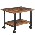 Produktbild: HOOBRO Druckertisch, Druckerwagen mit arretierbaren Rädern Druckerständer rollbar mit 2 Ebenen, Druckerhalter Industrie-Design, Rollcontainer, für Büro, Fax, Dunkelbraun und Schwarz EBF02PS01G1