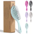 Produktbild: Ninabella Mini Haarbürste ohne Ziepen - Bürste für Reisen - Entwirrbürste für trockenes und nasses Haar - Detangler Bürste - Hair Brush - Mint Grün