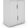 Produktbild: byLIVING Aktenschrank BELFAST / mit viel Stauraum / 2 Türen / Melamin Weiß / B 60, H 76,5, T 37 cm - Weiß