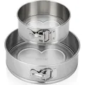 Produktbild: Kuchenform Edelstahl Backform unbeschichtet PFAS-frei 2er Set 18/25 cm - Silber