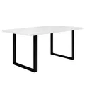 Produktbild: Esstisch - weiß - schwarz - 160x90 cm Küchentisch Essecke Konsolentisch