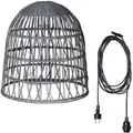 Produktbild: MARELIDA Lampenschirm BELL Rattanstil outdoor mit E27 Fassung H: 50cm grau für Außen