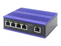 Produktbild: DIGITUS 4 Port Fast Ethernet Netzwerk PoE Switch, Industrial, Unmanaged, 1 RJ45 Uplink