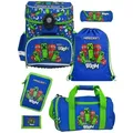 Produktbild: Bauer Minecraft Schulranzen für 1. bis 4. Klasse - Set 6-teilig mit großer Sporttasche - Schultasche für Jungen, ergonomisch, leicht, geräumig - Blau