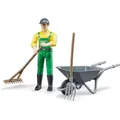 Produktbild: BRUDER 62610 Figurenset Landwirt mit Zubehör Spielfigur Schubkarre Gabel Rechen