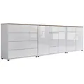 Produktbild: Mid.you Sideboard Mailand Set 11, Weiß, Eiche Artisan, Weiß Hochglanz, Kunststoff, 5 Fächer, 8 Schublade(n) Schubladen, 263.5x73x33 cm, Made in Germany, erweiterbar, stehend, in verschiedenen Holzdekoren erhältlich, Wohnzimmer, Kommoden & Sideboards, Sideboards