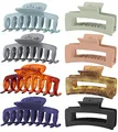 Produktbild: Lolalet 8 Stück Große Haarklammer, 8cm Haarspangen für dickes Haar Rutschfestes Haar Jaw Clips Haarstyling-Zubehör für Frauen Mädchen -Muster C