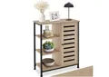 Produktbild: tectake Highboard Hochkommode, mit höhenverstellbaren Kunststofffüßen, 70 x 32 x 82 cm (Stauraumschrank, in Industrial Holz hell, Eiche Sonoma), Industrial Style, Holz und Stahl, Ablage und 3 offene Fächer
