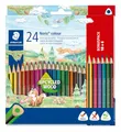 Produktbild: STAEDTLER Noris Colour Buntstift (erhöhte Bruchfestigkeit, Dreikantform, attraktives Design, ergonomische Soft-Oberfläche, WOPEX-Material, Bonus-Set mit 24 brillanten Stiften im Kartonetui), 187 C18P1