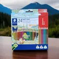 Produktbild: 24 Buntstifte Noris colour 187 STAEDLER 18+6 Set dreieckige bruchsichere Stifte