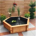 Produktbild: Sechseck-Hochteich 125cm, LxBxH: 145 cm x 128 cm x 41 cm, Kiefer, honigbraun - Braun