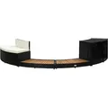 Produktbild: vidaXL Whirlpool-Umrandung Schwarz Poly Rattan & Massivholz Akazie