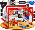 Produktbild: KESSER® Fussballtor 2er Set | Tolles Fußball Geschenk für Kinder, Indoor und Outdoor Garten : Antirutsch - Inkl. Fussball Trainingszubehör: Hütchen, Zielscheibe, Sporttasche, Ballpumpe, Rot
