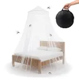 Produktbild: Relaxdays Moskitonetz Bett, HxD: 250 x 60 cm, XXL Mückennetz für Einzel- & Doppelbett, zuhause, Reisen, mit Tasche, weiß