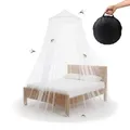 Produktbild: Relaxdays Moskitonetz Bett, HxD: 250 x 60 cm, XXL Mückennetz für Einzel- & Doppelbett, zuhause, Reisen, mit Tasche, weiß