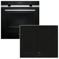 Produktbild: SIEMENS Backofen-Set Hydrolyse EcoClean mit Induktionskochfeld Booster autark 60 cm schwarz