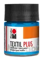 Produktbild: Marabu 17150005090 - Textil Plus hellblau 50 ml, volldeckende Stoffmalfarbe für dunkle Stoffe, geeignet für Stoffmalerei und Stoffdruck, nach Fixierung waschbeständig bis 40 °C