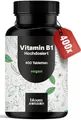 Produktbild: Vitamin B1 Hochdosiert - 400 Tabletten mit 250mg - Vitamin B 1 Thiamin - Vit B1 Laborgeprüft, Vegan & Produziert in Deutschland - Verpackung kann variieren