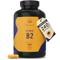 Produktbild: Vitamin B2 Riboflavin - Hochdosiert: 250mg Riboflavin - 240 Kapseln (Big Pack) - Unterstützt Energiestoffwechsel, Haut und Nerven - Laborgeprüft - Vegan & Deutsche Produktion - TRUE NATURE