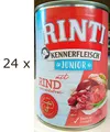 Produktbild: 24 x 400 g Rinti Kennerfleisch Junior (€ 5,20/kg) mit Rind Welpenfutter nass