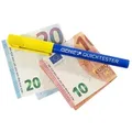 Produktbild: GENIE Geldscheinprüfgerät Geldscheinprüfstift Quicktester, prüft Euro, US-Dollar, britische Pfund und Schweizer Franken blau