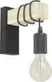 Produktbild: Eglo Wandleuchte Townshend schwarz natur 21,5 x 6,5 x 19 cm E27