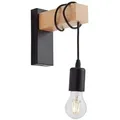 Produktbild: Eglo - Wandleuchte Townshend Schwarz Natur 21,5 X 6,5 X 19 Cm E27 Wandleuchten