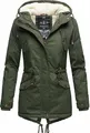 Produktbild: Marikoo Manolya Damen Winter Jacke Stepp Parka Mantel Teddyfell warm gefüttert Manolya Forest Green Gr. 36 - S