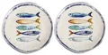 Produktbild: WestCraft Speiseteller Teller, mediterran mit Sardinen-Motiv, Maritime Speiseteller 26 cm, (2 St), 2er Set, hochwertig und robust - langlebig und vielseitig einsetzbar