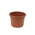 Produktbild: greemotion Pflanzkübel Fiona, UV-Beständiger Blumentopf aus Kunststoff, Pflanzgefäß mit Bodenlöchern, Volumen ca. 1,5 l, Ø ca. 18 cm, Terrakotta
