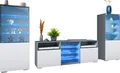 Produktbild: Vladon Wohnwand Granada, Anbauwand bestehend aus 2 Vitrinen und 1 TV-Board, Anthrazit matt/Weiß matt inkl. LED-Beleuchtung (286 x 122,5 x 35 cm)