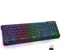 Produktbild: KLIM Chroma wireless Gaming, hintergrundbeleuchtete Tasten, Anti Ghosting Gaming-Tastatur (Deutsche Tastenbelegung, ergonomisch, wasserfest, keyboard)