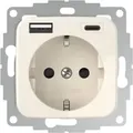 Produktbild: 2USB inCharge PRO SI; 1 x USB/A 1 x USB/C , 3000 mA / 15W, cremeweiss - Weiß