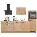 Produktbild: pino Küchenzeile Helsinki, individuell anpassbar, gratis Küchenplanung mit Profis, (Breite 260cm), vormontiert, wahlw. mit E-Geräten, Preis inkl. Lieferung braun 260 cm x 174 cm x 60 cm
