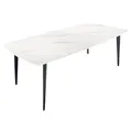 Produktbild: Riess Ambiente Esstisch Milano - 160cm - weiß schwarz - Keramik Metallgestell marmoriert