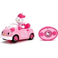 Produktbild: Dickie 7/253244000 Toys Hello Kitty Convertible IRC Vehicle, RC Fahrzeug, Ferngesteuertes Auto mit Infrarot Fernbedienung, fährt vorwärts-gerade, rückwärts-Kurve, inkl. Figur, 17,5 cm