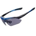 Produktbild: Polarisierende Fahrradbrille mit UV-400-Filter mit schwarzem Etui Schwarz-Blau