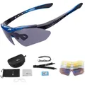 Produktbild: Rockbros Polarisierte Fahrradbrille 10007 UV400 Schwarz-Blau inkl. Zubehör